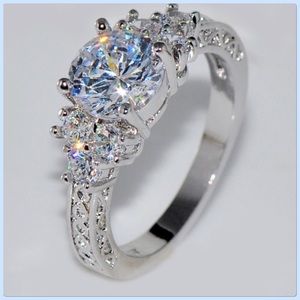 NWT 10KT White Gold Filled Sapphire Loads Of Sparkle Ring